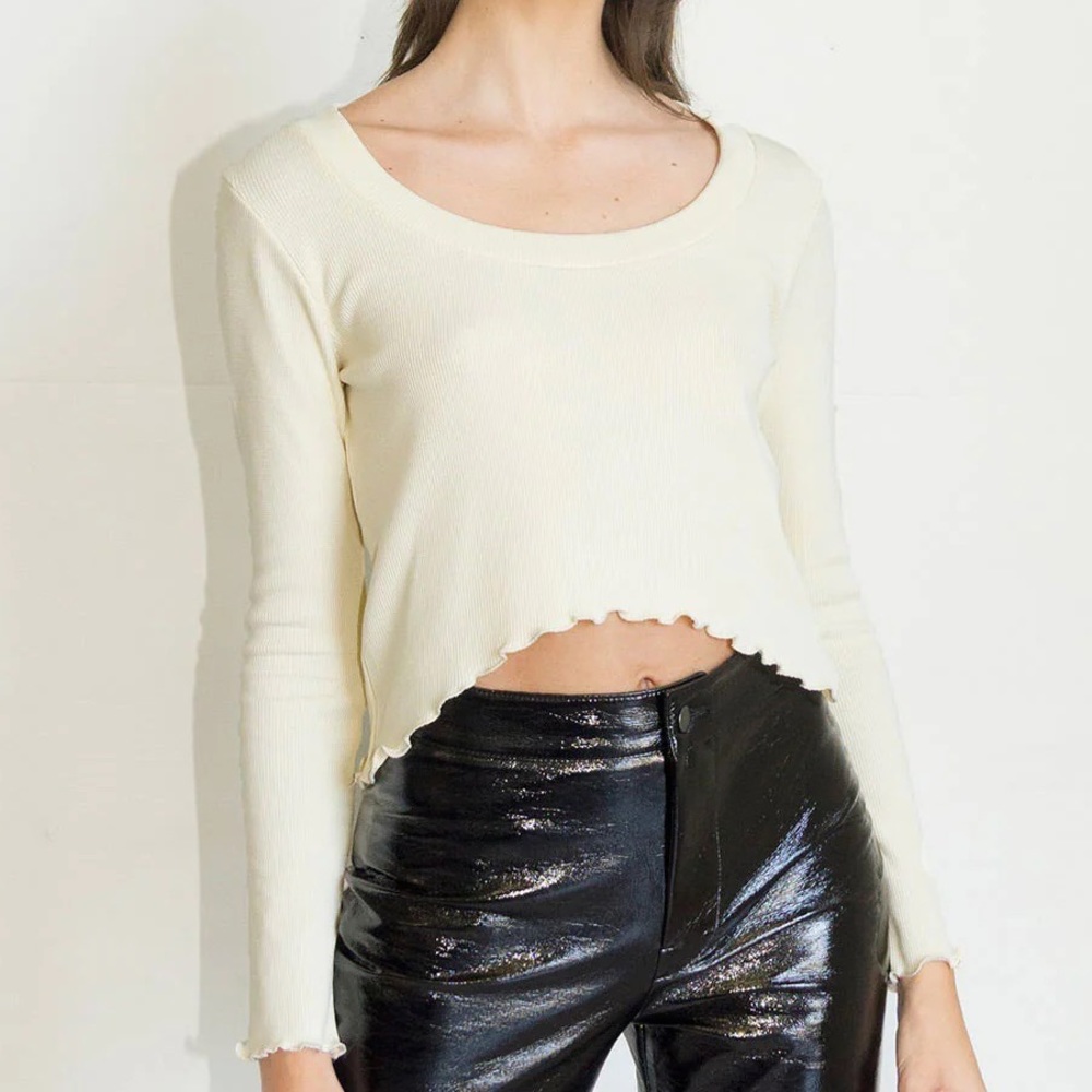 61. NWT LNA | Scoop Thermal Long Sleeve -Cloud - Picture 1 of 5
